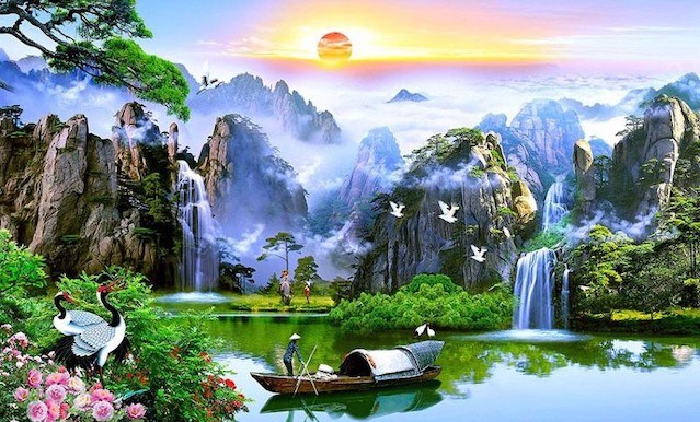 Vẽ Tranh Tường Phong Cảnh Thiên Nhiên