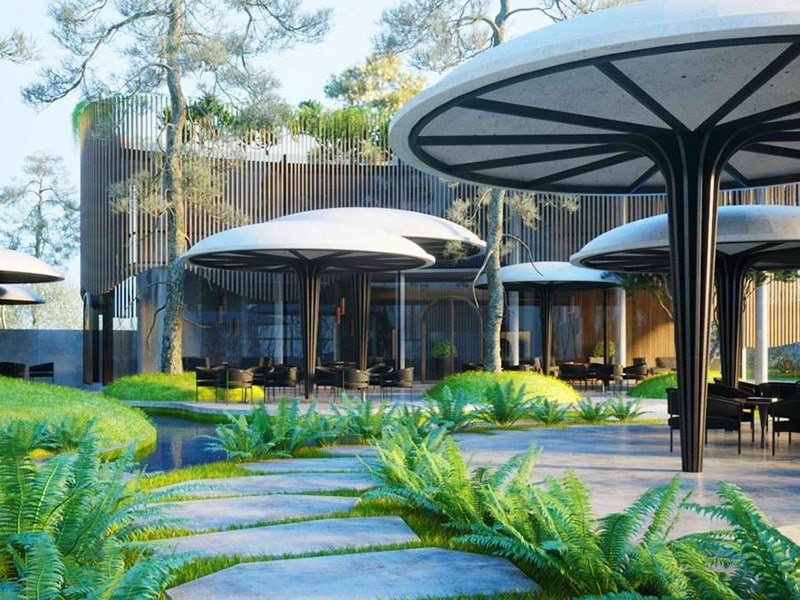 Thiết kế cảnh quán cafe sân vườn